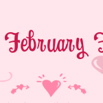 Pink illustrated header reading “Fairly February Feelings,” with hand-drawn heart graphics in shades of pink on a soft pastel background.